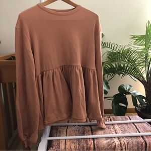 ASOS Design Waffle Knit Long Sleeve Top Size 6 Tall